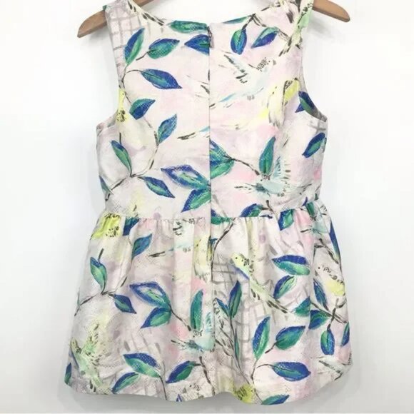 Anthropologie Leifsdottir bird print Jacquard sleeveless fit and flare blouse 10 - Picture 2 of 10